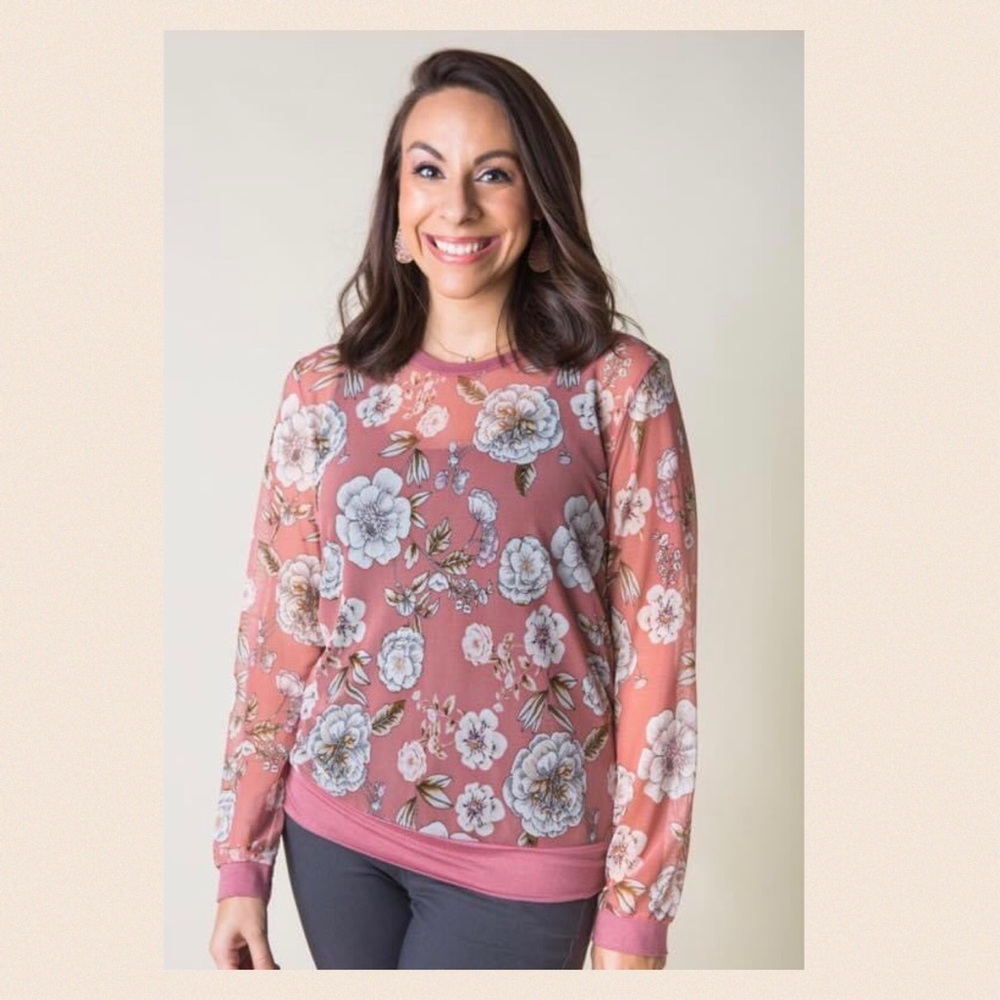 Sheer floral shirt